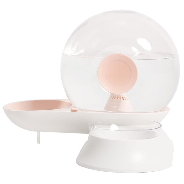 Petpurifiers Snail Shaped 2-in-1 Automated Gravity Pet Filtered Water Dispenser & Food Bowl, Pink - One Size PE3175018 - main